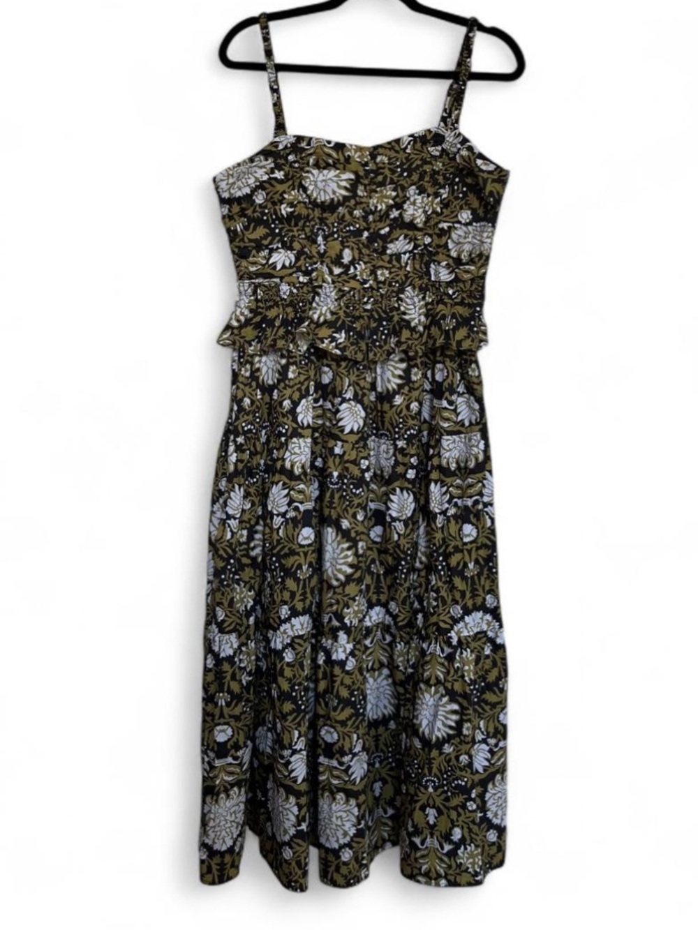 Tuckernuck Olive and Black Floral Maxi Dress